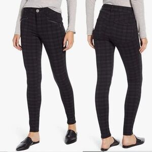 Wit & Wisdom Ab-Solution Ponte Black & Gray Plaid Skinny Pants size 4 ❤️